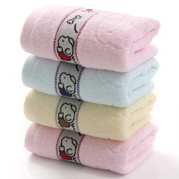 廠家直銷32股素色提花卡通小狗純棉毛巾，歡迎批發選購